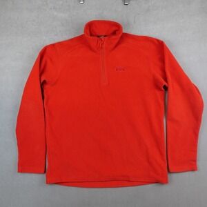 Helly Hansen Fleece Jacket Mens Large Red 1/4 Zip Soft Logo Polartec